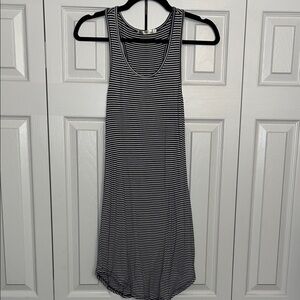 Heart Hips Navy and White Striped Dress